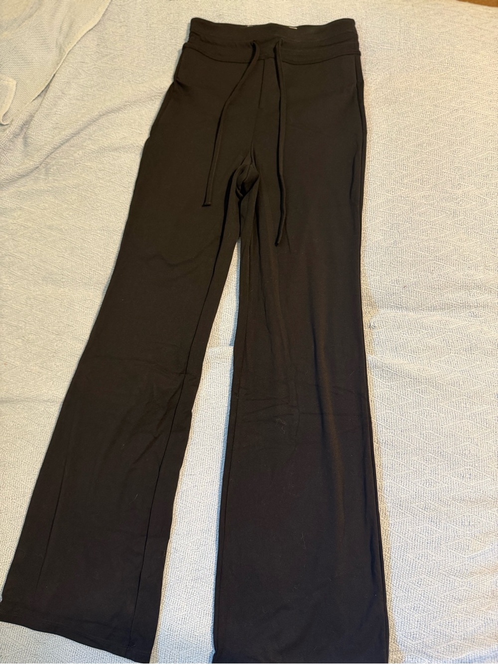 HALARA Black Flared Drawstring Track Pants Ultra-sculpt Shaping